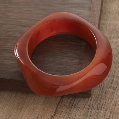 DANA Coffee Thick Resin Bangles Geometric Bracelets