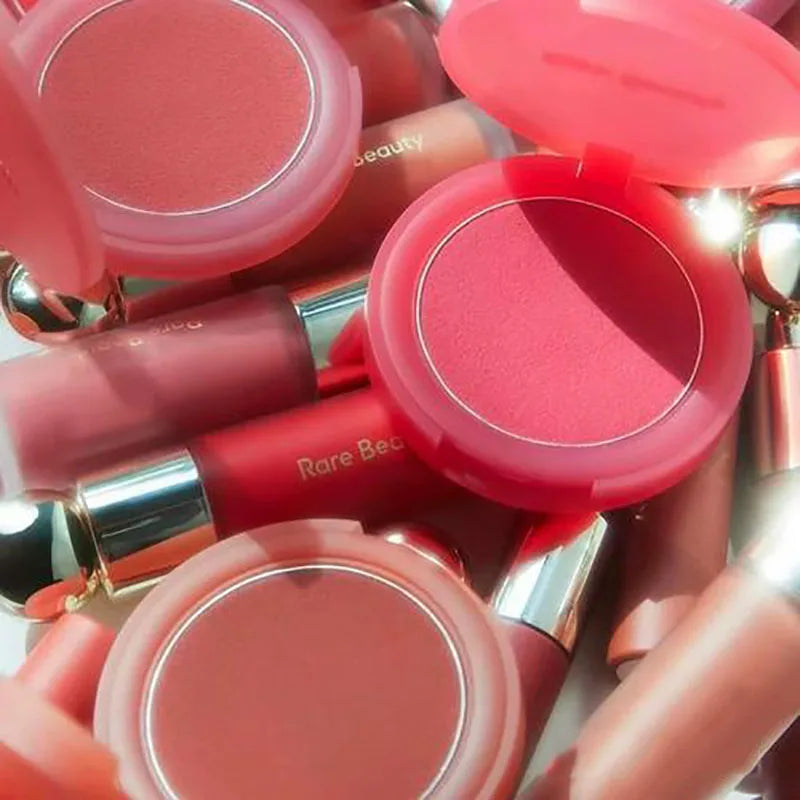 Rare Beauty 3D Face Brighten Blush Highlighter Powder with Mirror Cosmetic Contour