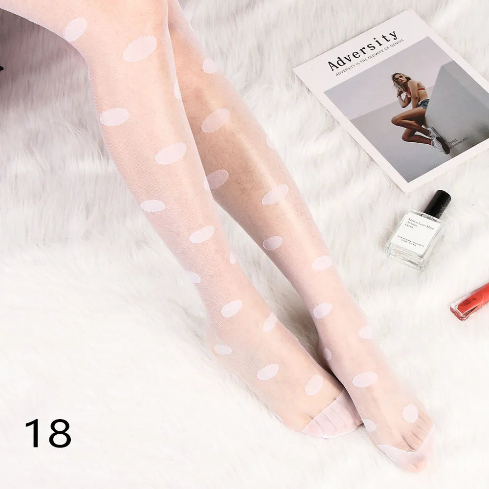 Sexy love Dot Silk Thin Faux Tattoo  Socks