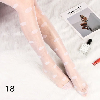 Sexy love Dot Silk Thin Faux Tattoo  Socks