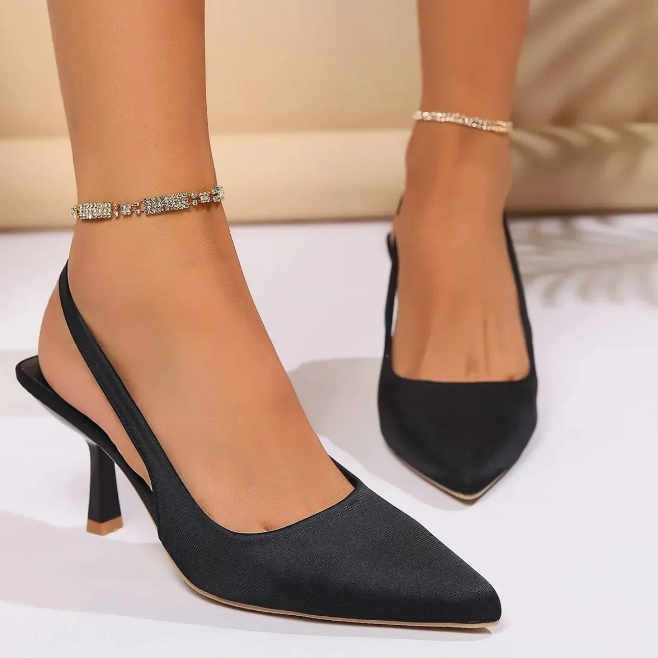 High Heels Closed Toe Single Sandals