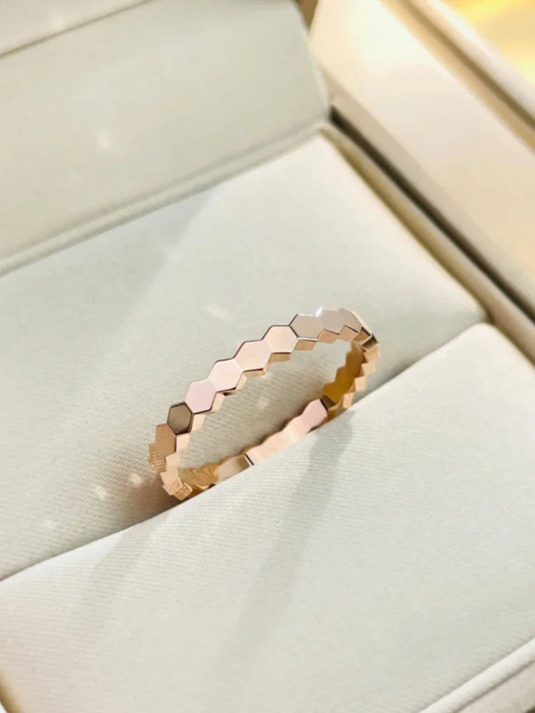 925 Sterling Silver Zircon Honeycomb 3pc Set Ring