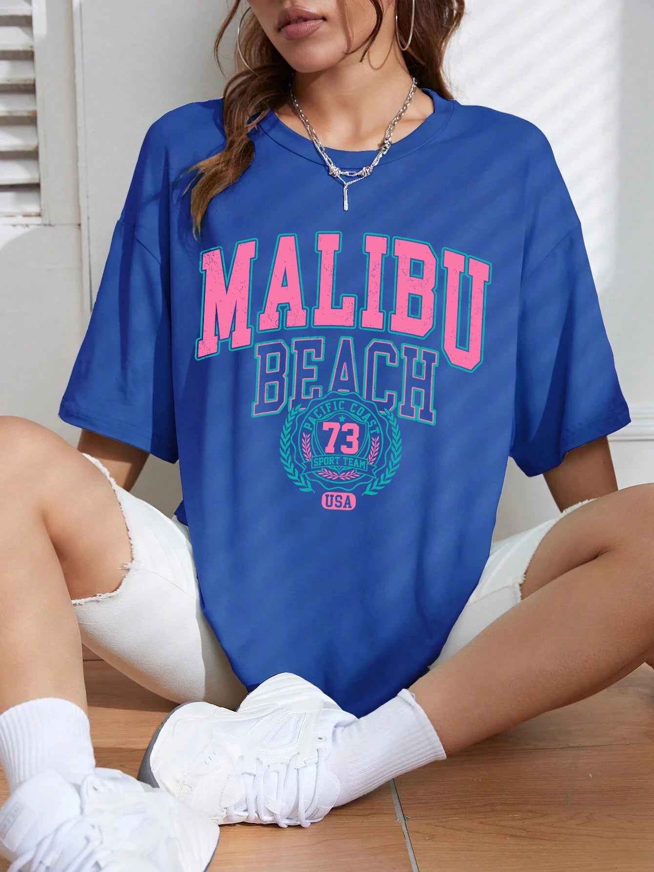 Malibu Beach Letter Street Casual T-shirt