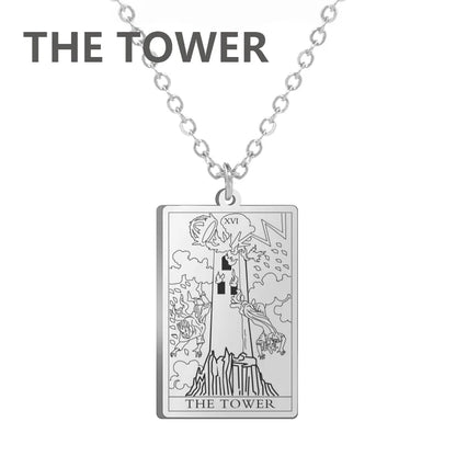 Stainless steel Classic Tarot Pendant Necklace