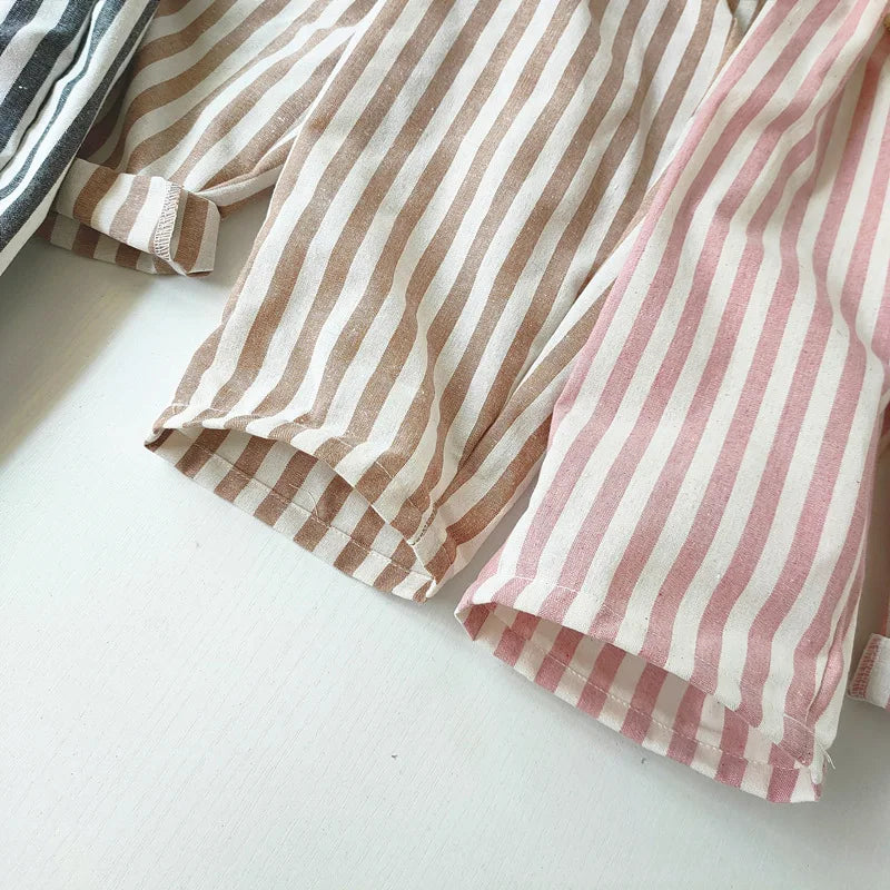 Linen Cotton Stripe Summer Pants