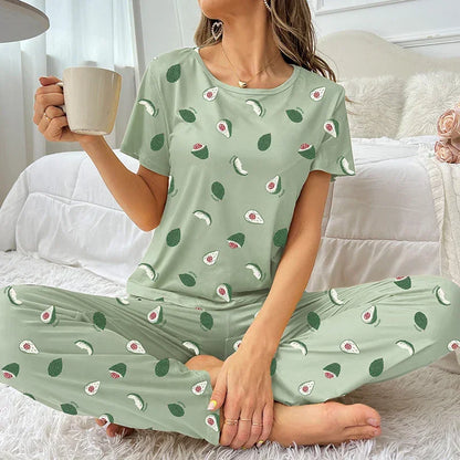 Cartoon Print Pajama Sleepwear Set