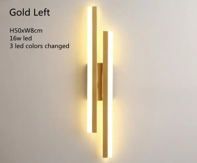 LED Bedroom Wall Lamp Wall Sconces Copper Line Pipe
