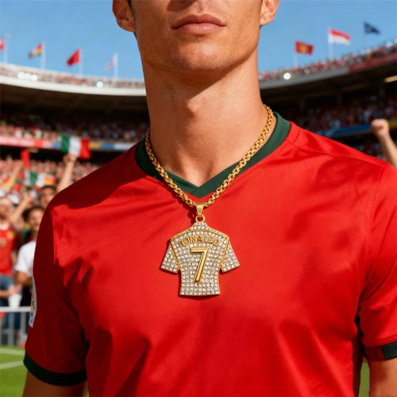 Hip Hop Style Number 7 Jersey Zircon Pendant Alloy Necklace