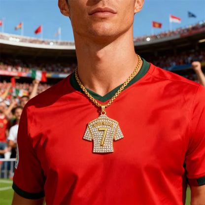 Hip Hop Style Number 7 Jersey Zircon Pendant Alloy Necklace