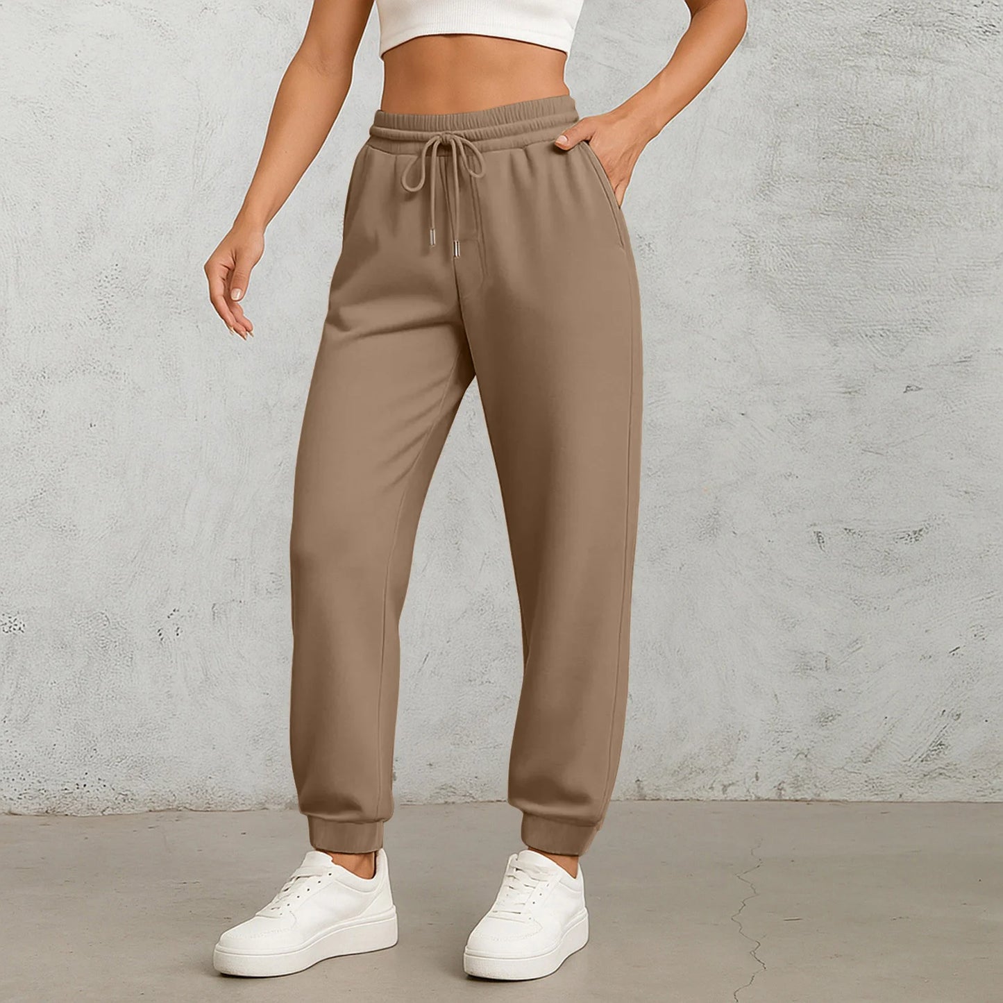 Straight Leg Elastic Waist Pants