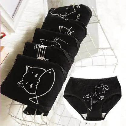 5Pcs/set Cotton Cartoon Cute Sexy Lingerie