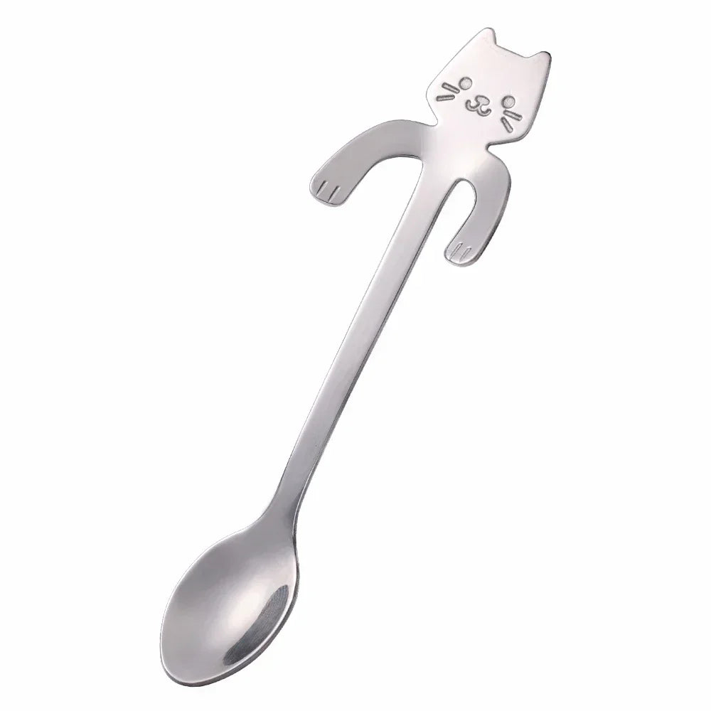Stainless Steel Cat Coffee Spoons Hanging Ear