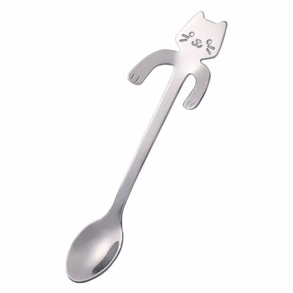 Stainless Steel Cat Coffee Spoons Hanging Ear