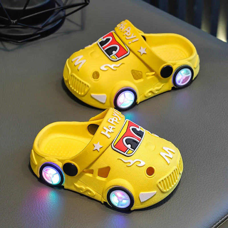 Car Shaped Wheels Will Light Up Soft Bottom Slippers