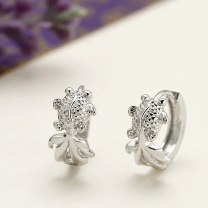 925 Sterling Silver Zircon Buckle Earrings