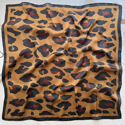 Luxury Silk Square Scarf Soft Satin Horse Hairband Hijab Headband Shawl