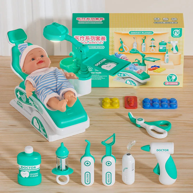 Kids Doctor Play Medical Kit with Dental Tools Simulation Dentist Game Set