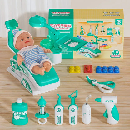 Kids Doctor Play Medical Kit with Dental Tools Simulation Dentist Game Set