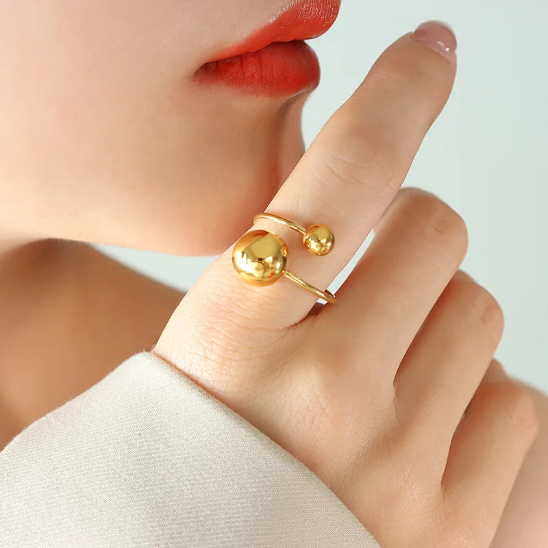 DANA 18K Gold Plated Punk Open Ring