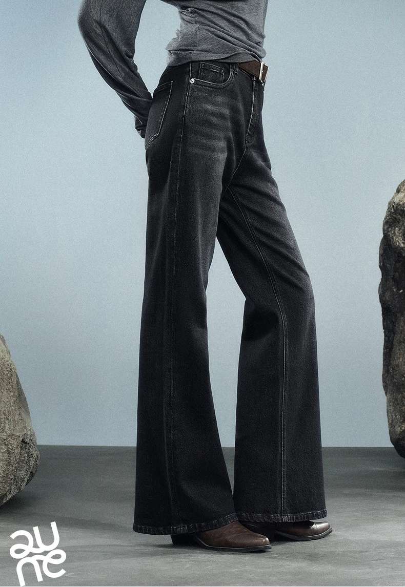 Denim Autumn New Retro Lycra Micro Flare Pant Jeans