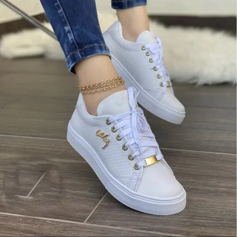 Retro Flat Non-Slip Vulcanized Jogging trainers Lace Up Walking Sneakers