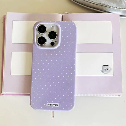 Polka Dot Small Fresh Mobile Phone Case for iPhone Ultra Slim Shockproof Cover