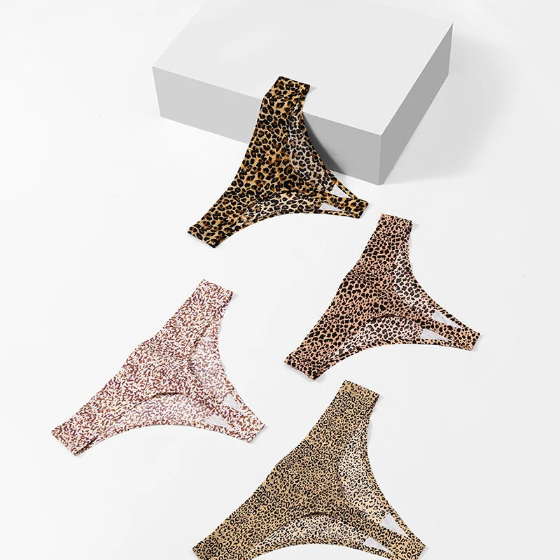 3PCS/Set Leopard Thongs Seamless Underwear Sexy Lingerie G-Strings