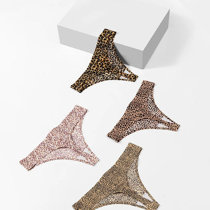 3PCS/Set Leopard Thongs Seamless Underwear Sexy Lingerie G-Strings