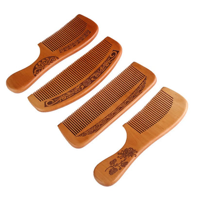 Anti Static Handmade Natural Peach Wood Hair Brush Set