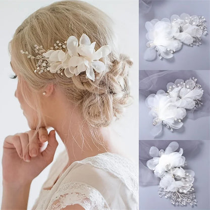 Crystal Flower Hair Handamde Clips