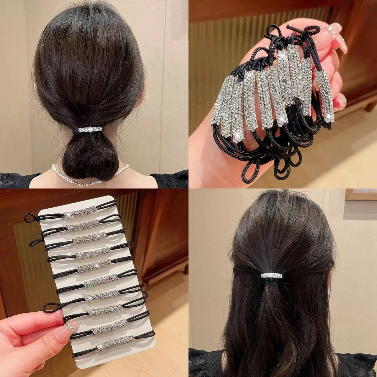 Rhinestone Hair Tie High Elasticity Hair Rope