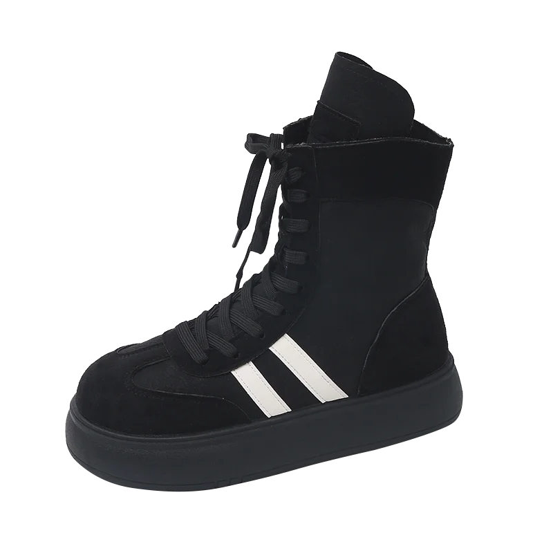 Sports and Leisure High Top Shoes Flat Bottomed Lightweight Boots Sneakers