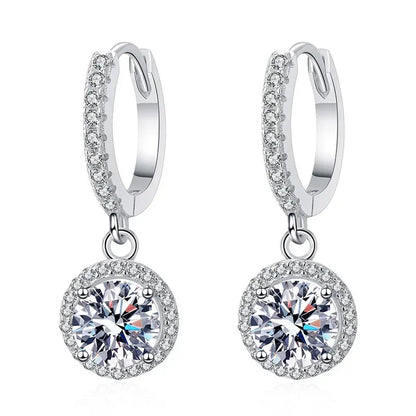 DANA 925 Sterling 1 Carat Moissanite Round Earrings
