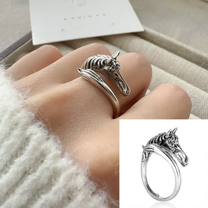 925 Sterling Silver Retro Hollow Wave Punk Hiphop Bohemia Rings