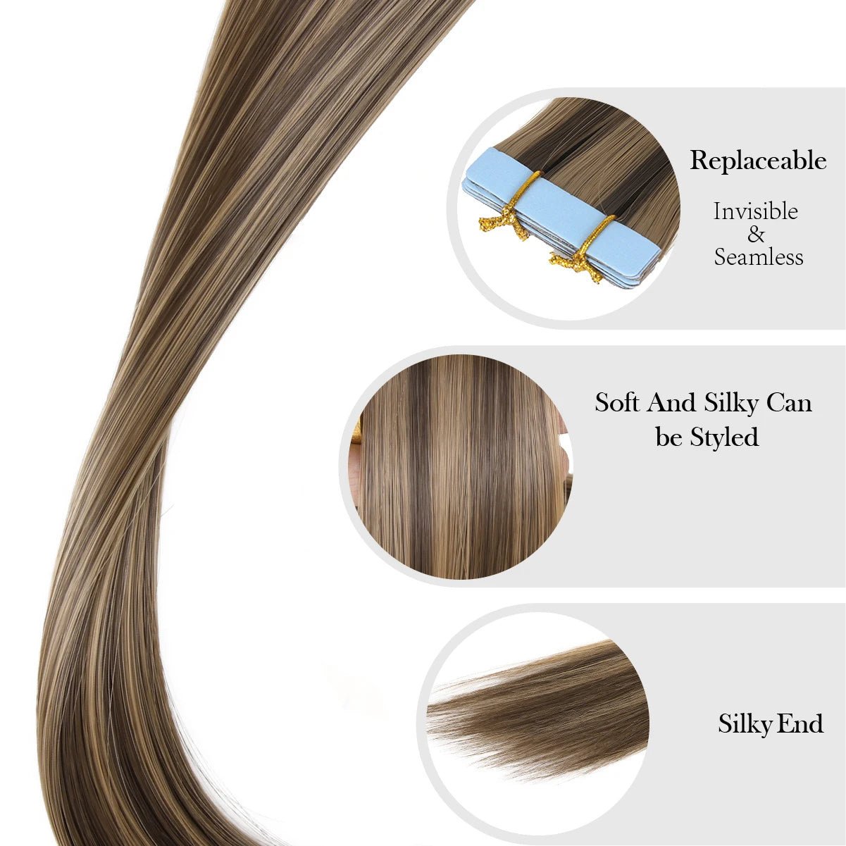 20Inch 10Pcs Tape In Hair Extensions