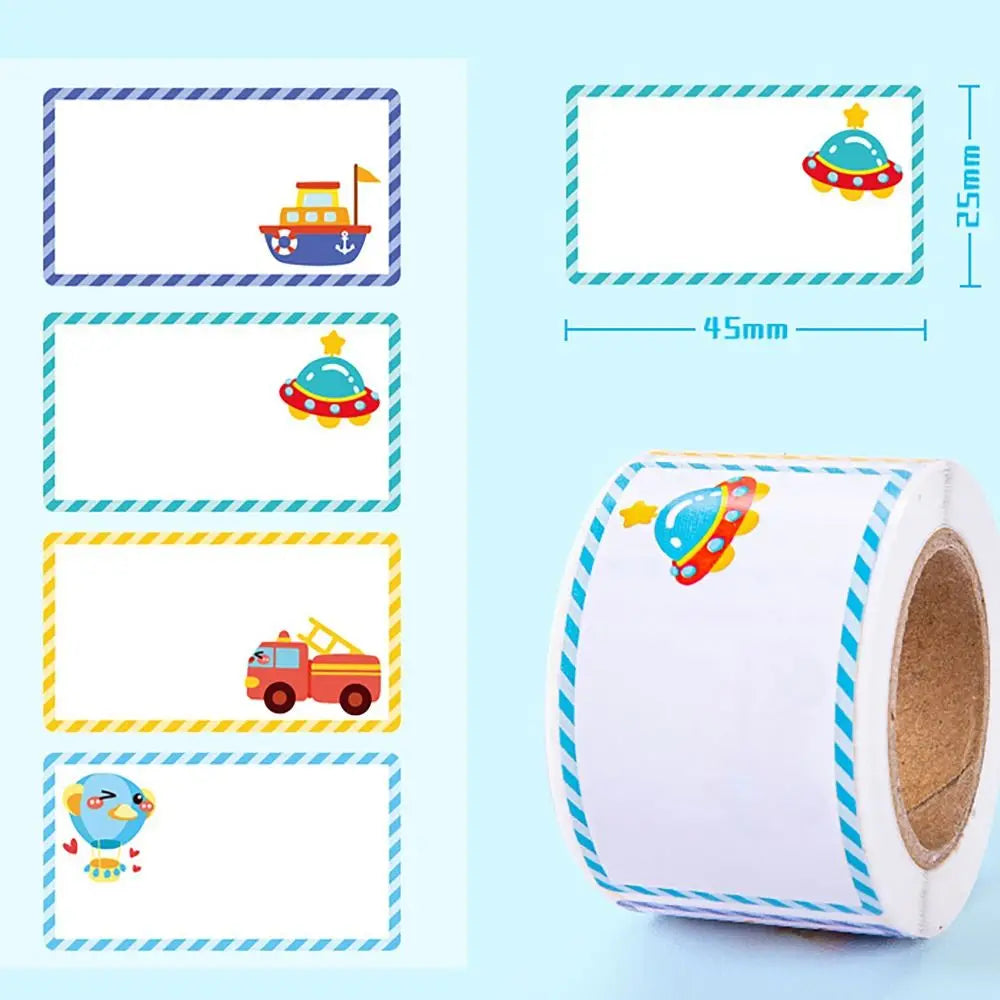 Cartoon Style Name Sticker Waterproof Handwritten Tag Sticker