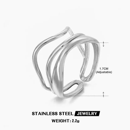 Gold Stainless Steel Heart Metal Hollow Waterproof Rings