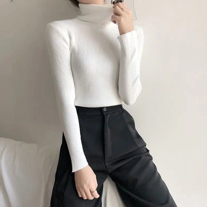 Half Zipper Collar Soft Knitted Long Sleeve Short Jumper Korean Sweater Pullovers