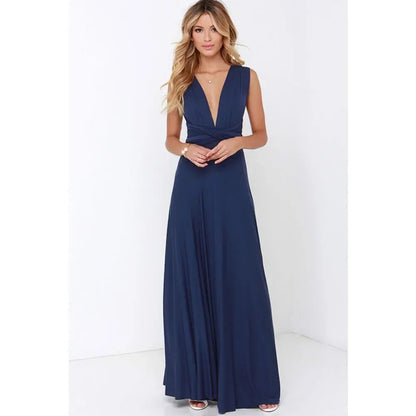 Multi-worn V-neck Vestidos De Fiesta Long Sexy Maxi Dress