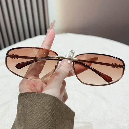 Oval Frameless High Quality Luxury Y2k Rimless Glasses