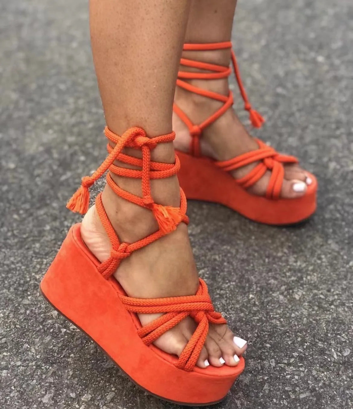 Platform Wedge Strappy Sandals