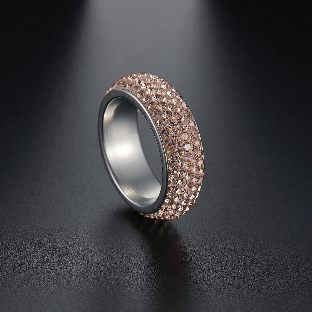 Blue Black Red Clear Crystal Ring