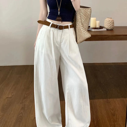 Y2K Korean Style High Waisted Wide Leg Jeans