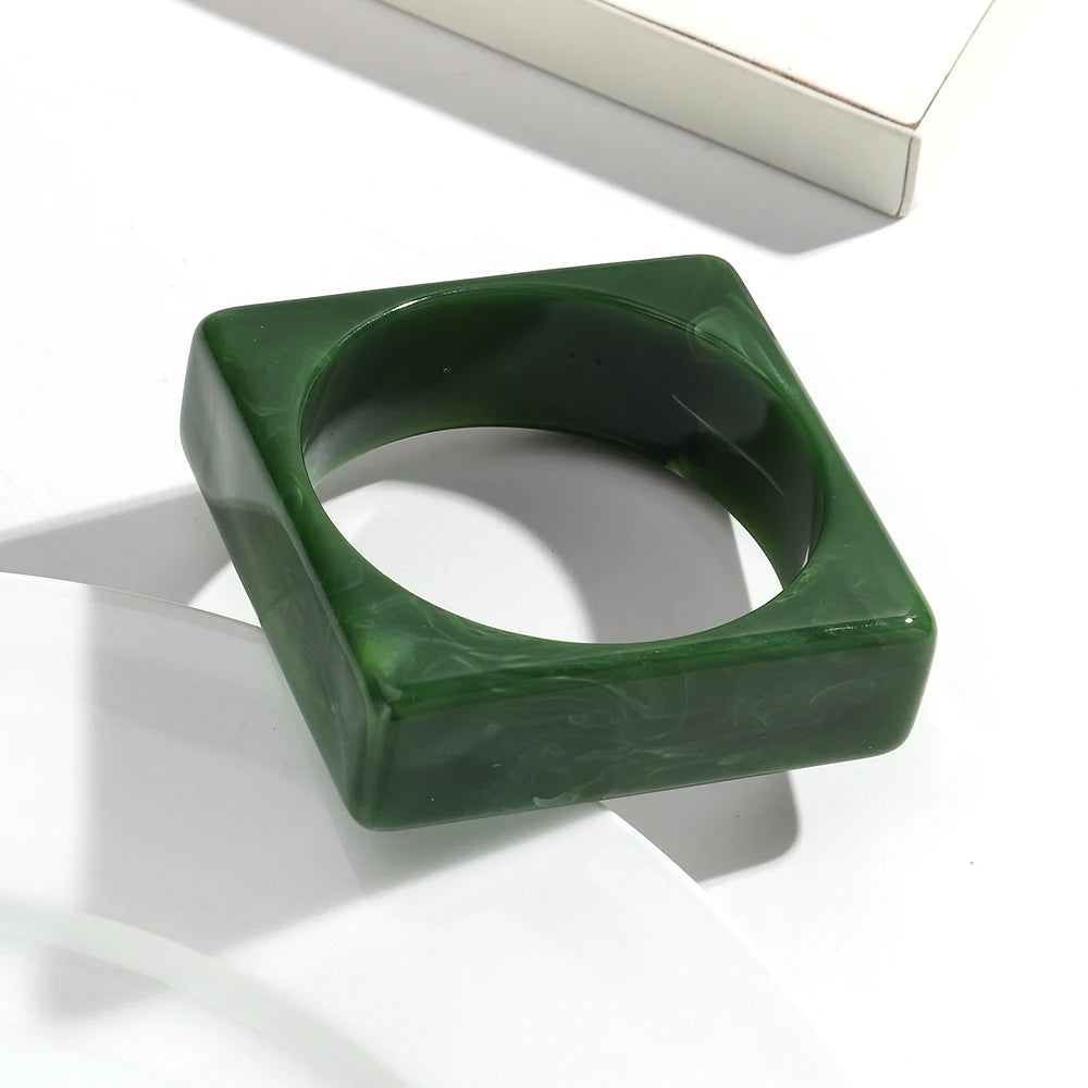 Vintage Acrylic Cuff Irregular Geometric Wide Bangles Bracelets