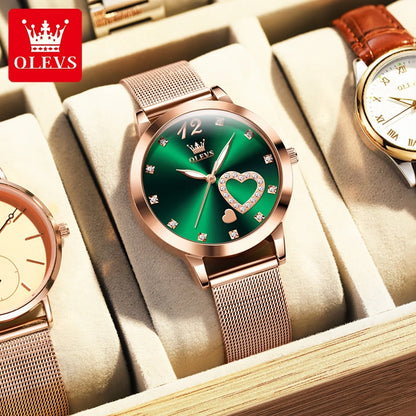 Quartz Stainless steel "Love" Dial Elegant Waterproof Luminous Quartz Watch