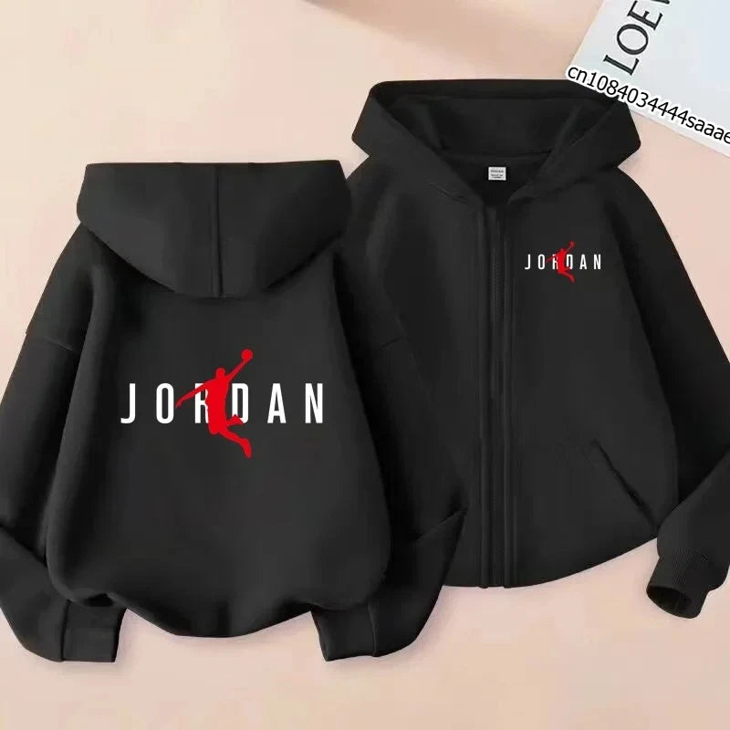 Zipper Style Hoodie 3-12Yrs Casual Sports Sweatshirt