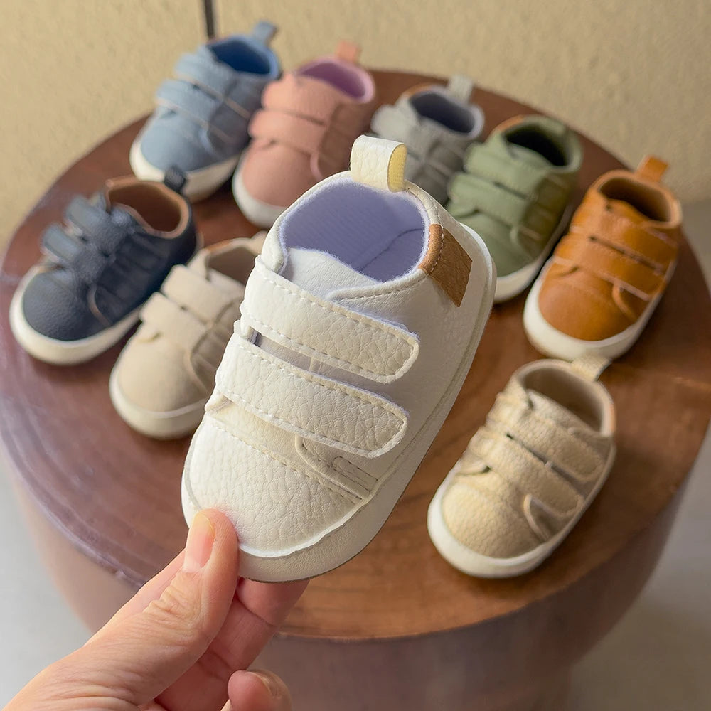 Leather Rubber Anti-slip Toddler First Walkers Shoes