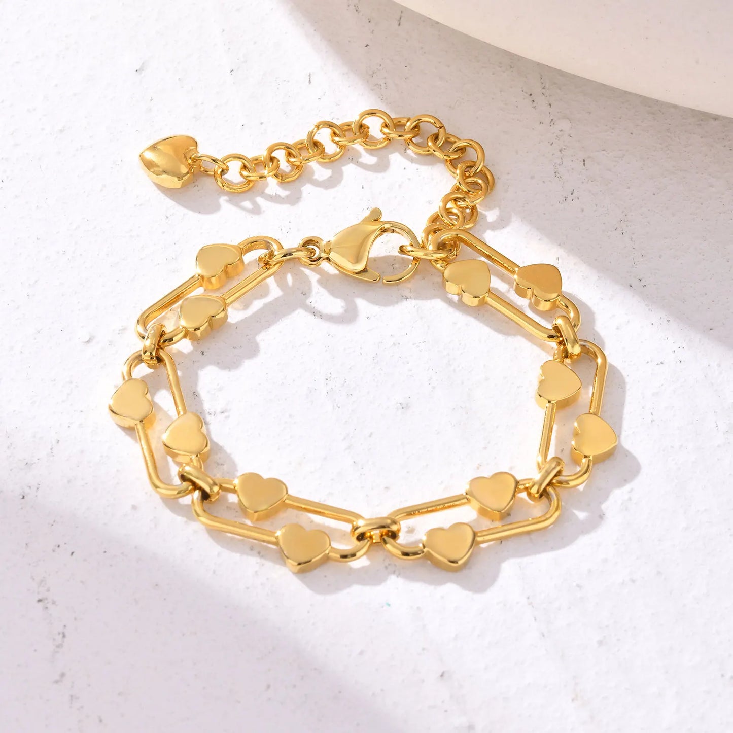 Distinctive Elliptical Hand-made Chain Stainless Steel Bracelets