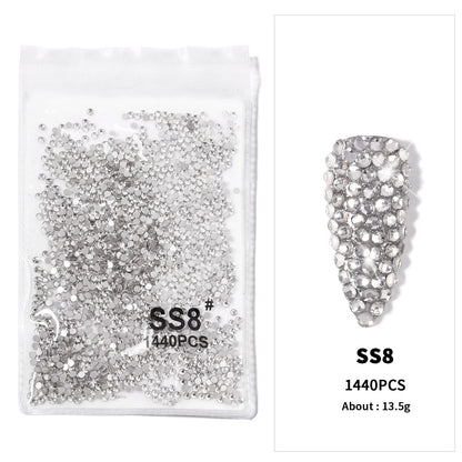 12Gird 3D Glass AB Crystal Nail Art Rhinestones Kit
