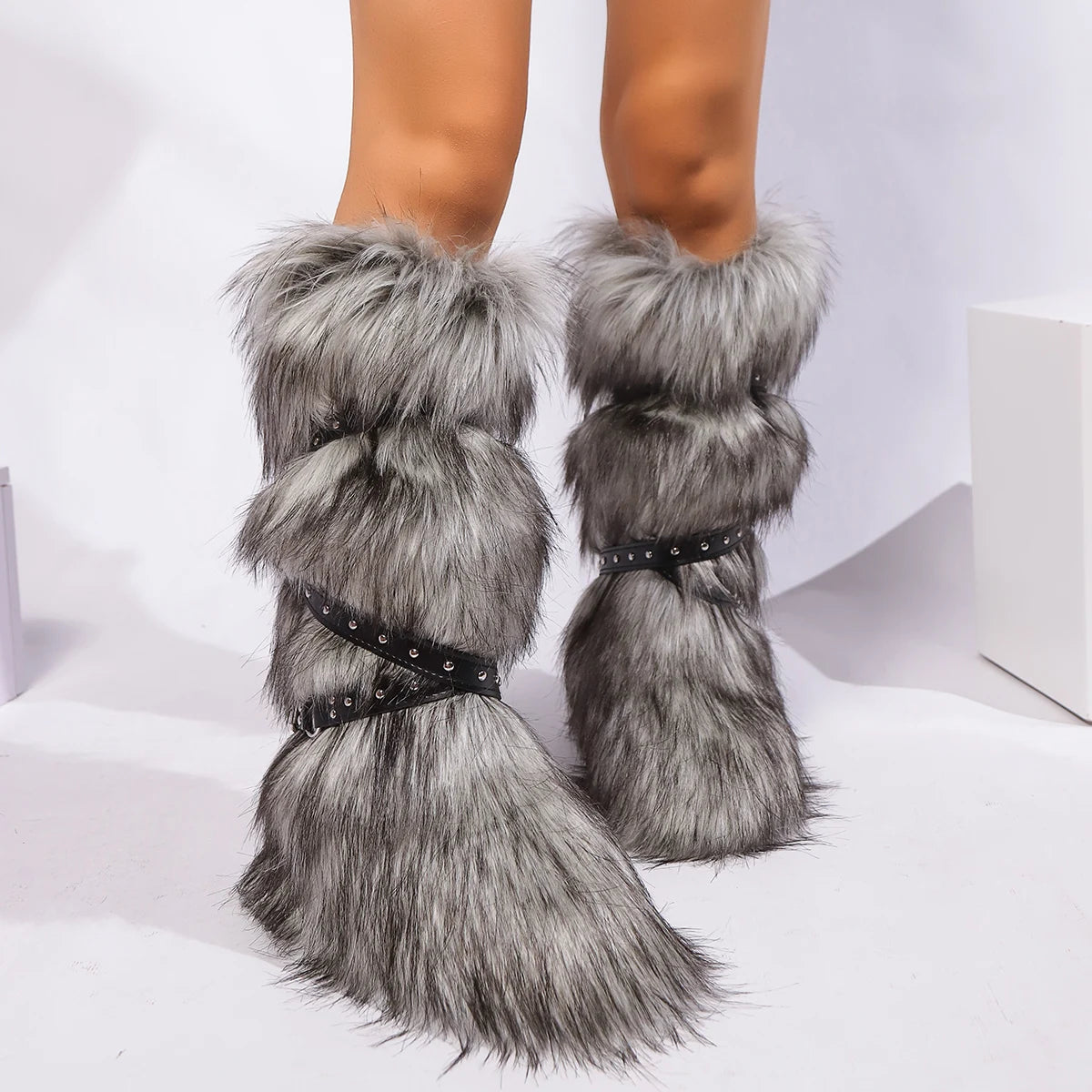 Faux Fur Snow Long Boots